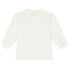 Younger Girls Ivory Teddy Bear Logo Dress, 1, hi-res