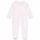 Baby Girls Pink Velour Babygrow, 1, hi-res