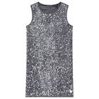 Girls Grey Embellished Dress, 1, hi-res