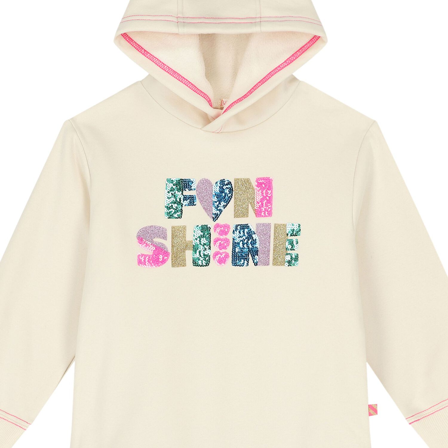 فستان بنات هودي ترتر باللون العاجي, 1, hi-res