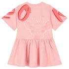 Girls Pink Logo Dress, 1, hi-res