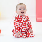Baby Girls Red & White Floral Babygrow, 1, hi-res