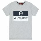 تيشيرت بالشعار باللون الرمادي للاولاد, 2, hi-res