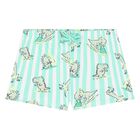 Younger Boys White & Aqua Dinosaur Swim Shorts Set, 2, hi-res