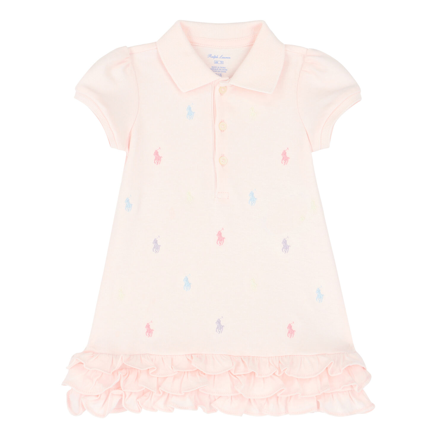 Baby Girls Pink Logo Polo Dress Set, 1, hi-res