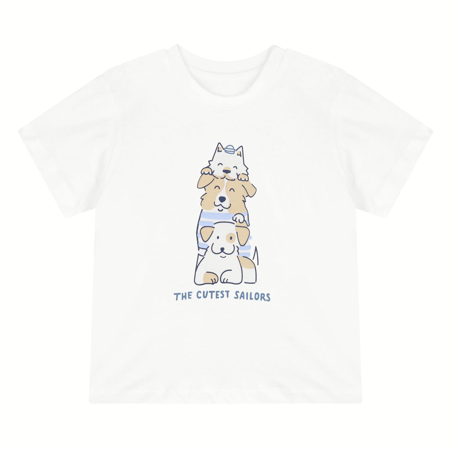 Younger Boys Blue & White Puppy Tracksuit Set, 2, hi-res