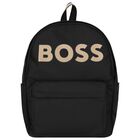 Boys Black Logo Backpack, 1, hi-res