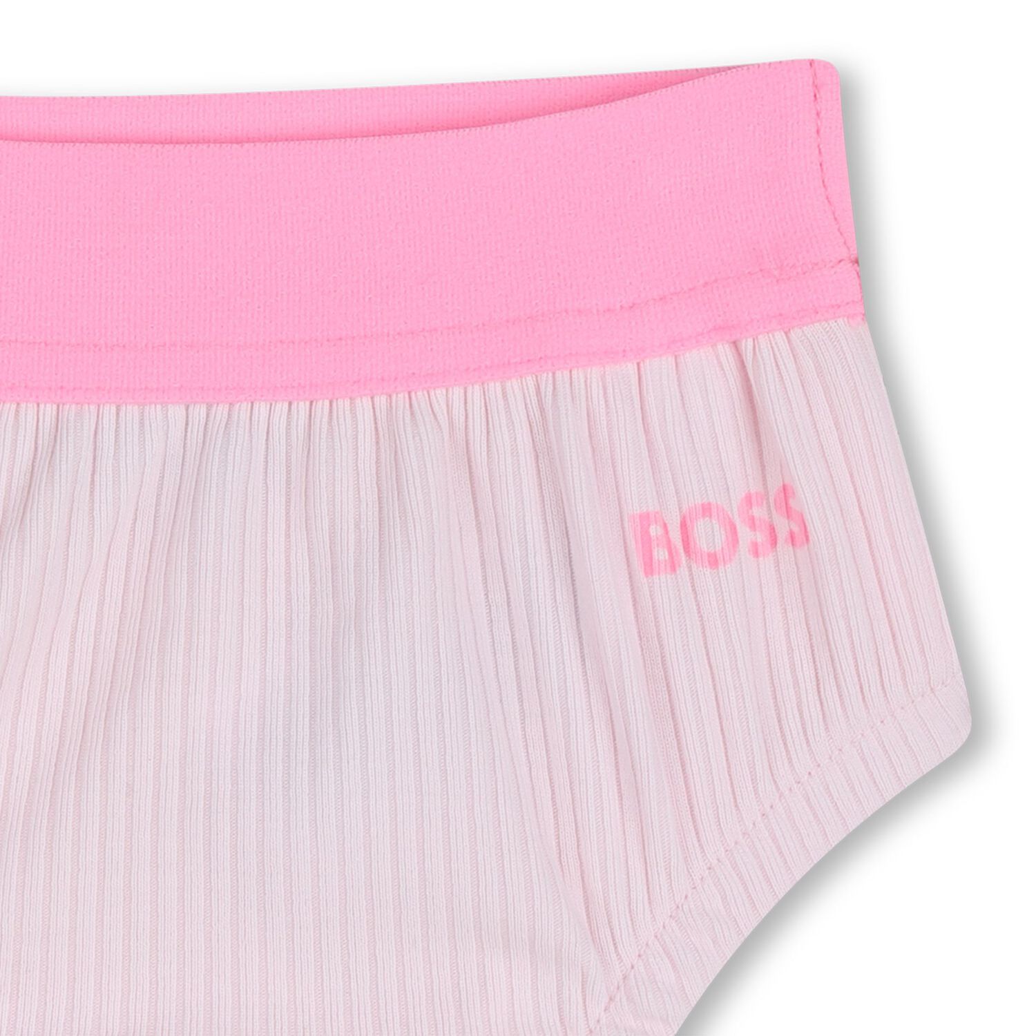 طقم فستان باللون الوردي بشعار للبنات , 1, hi-res