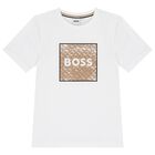 Boys White Logo T-Shirt, 1, hi-res