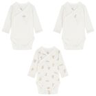 Ivory & Beige Teddy Bear Logo Baby Bodysuit ( 3-Pack ), 1, hi-res