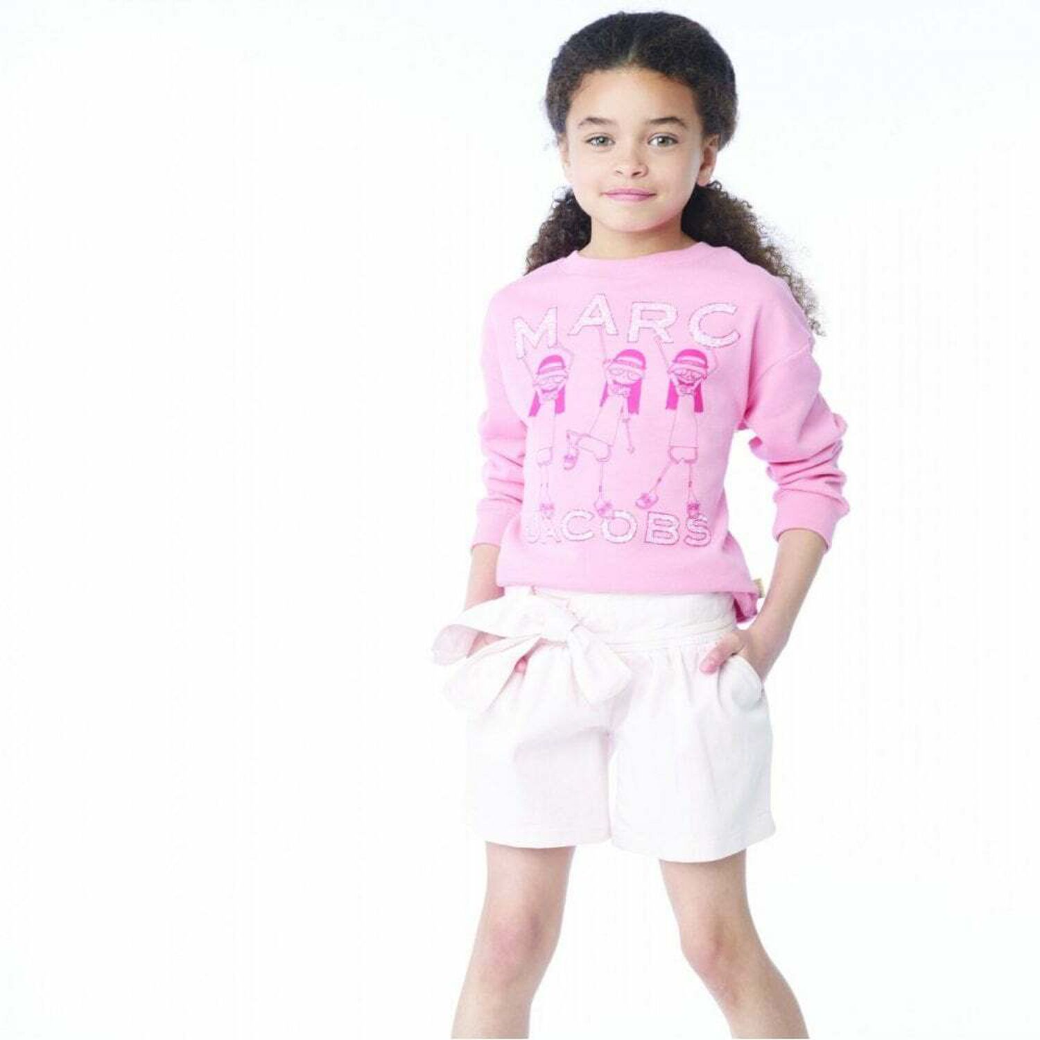 Girls Pink Mini Me Shorts, 1, hi-res