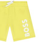 Younger Boys Yellow Logo Shorts, 2, hi-res