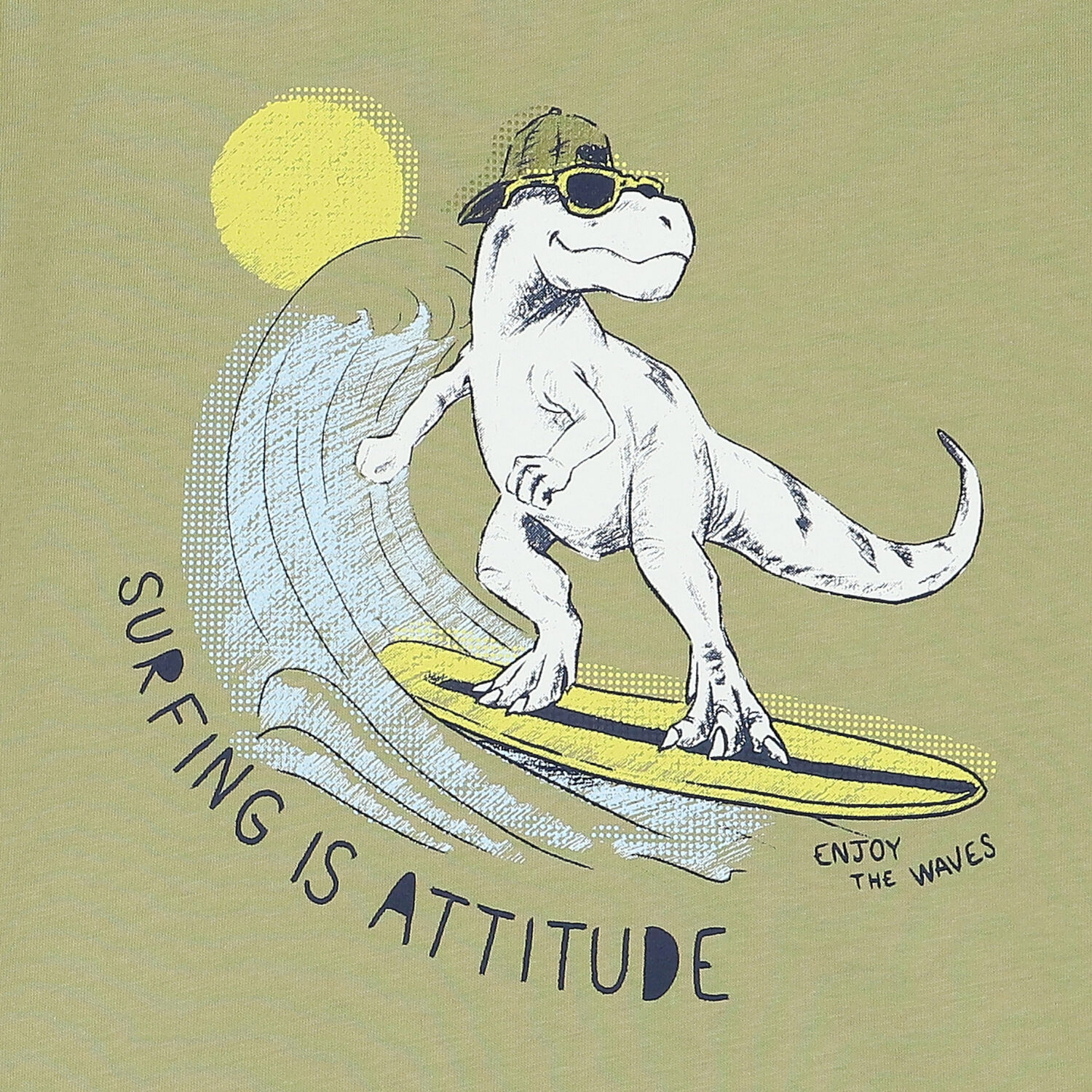 طقم شورت بطبعة ديناصور باللون الاخضر والكحلى للاولاد, 1, hi-res