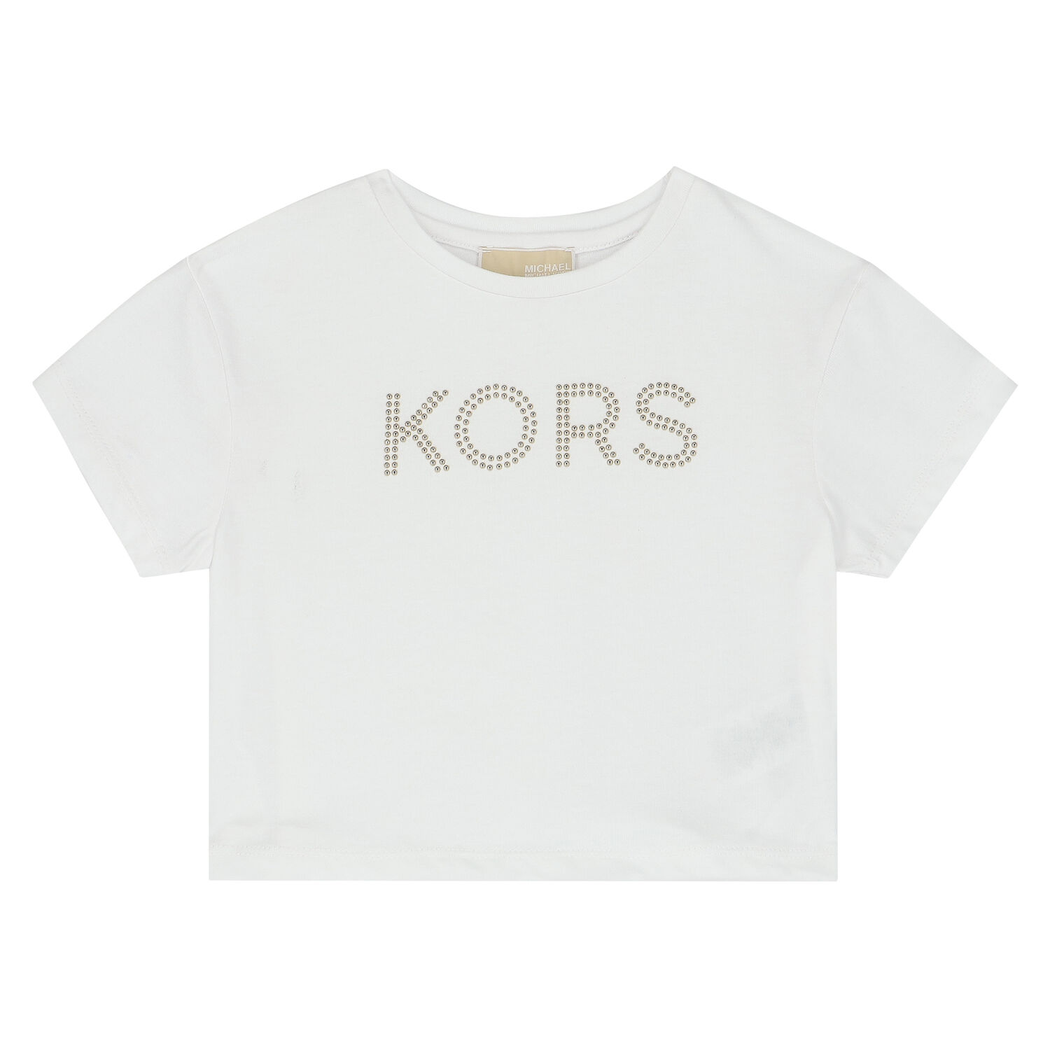 تيشيرت بالشعار باللون الأبيض للبنات, 1, hi-res