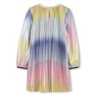 Girls Multi-Colured Satin Plissé Dress, 1, hi-res