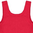 بدلة سباحة من القماش المرن والمجعد باللون الأحمر للبنات, 4, hi-res