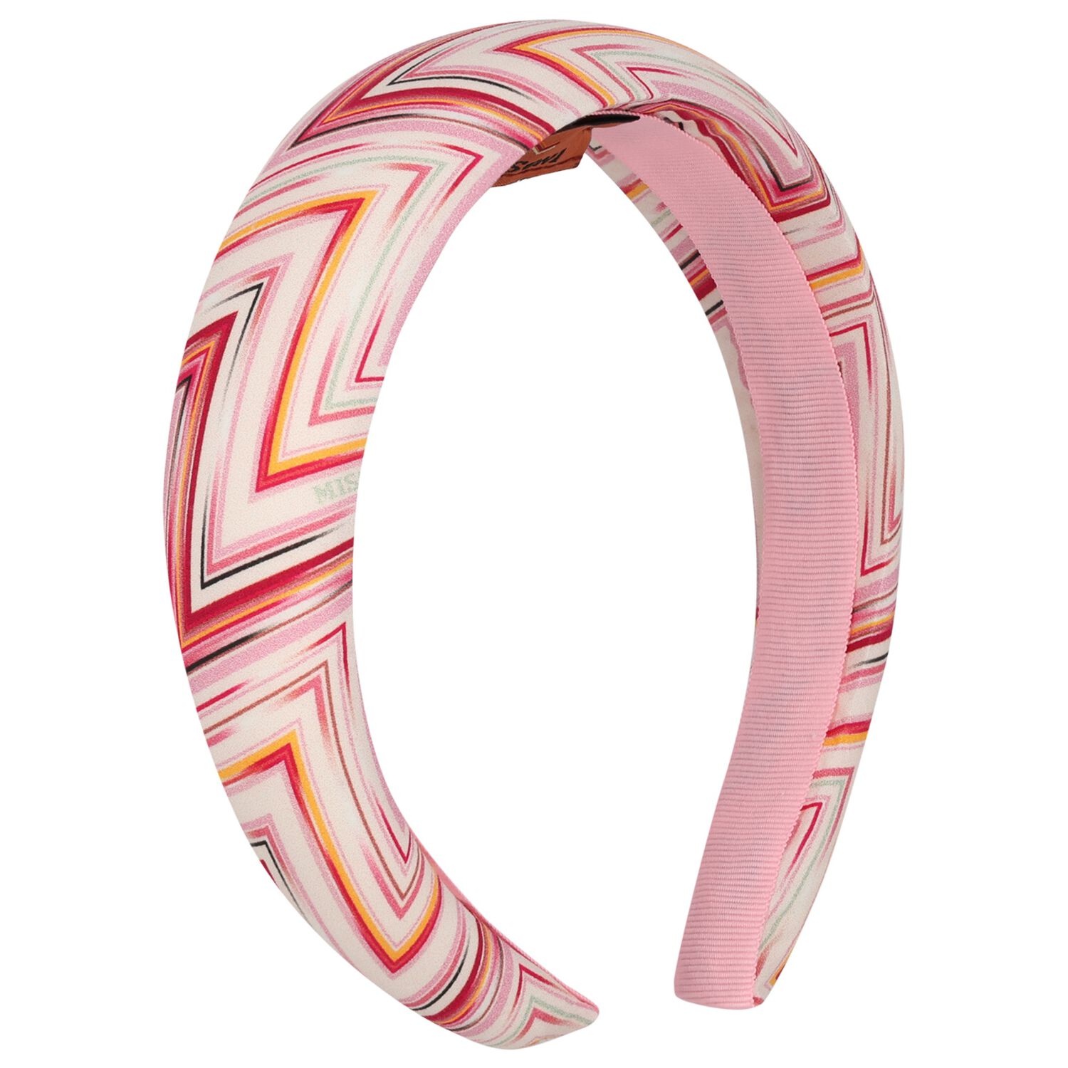 Girls White & Pink Zigzag Headband, 2, hi-res