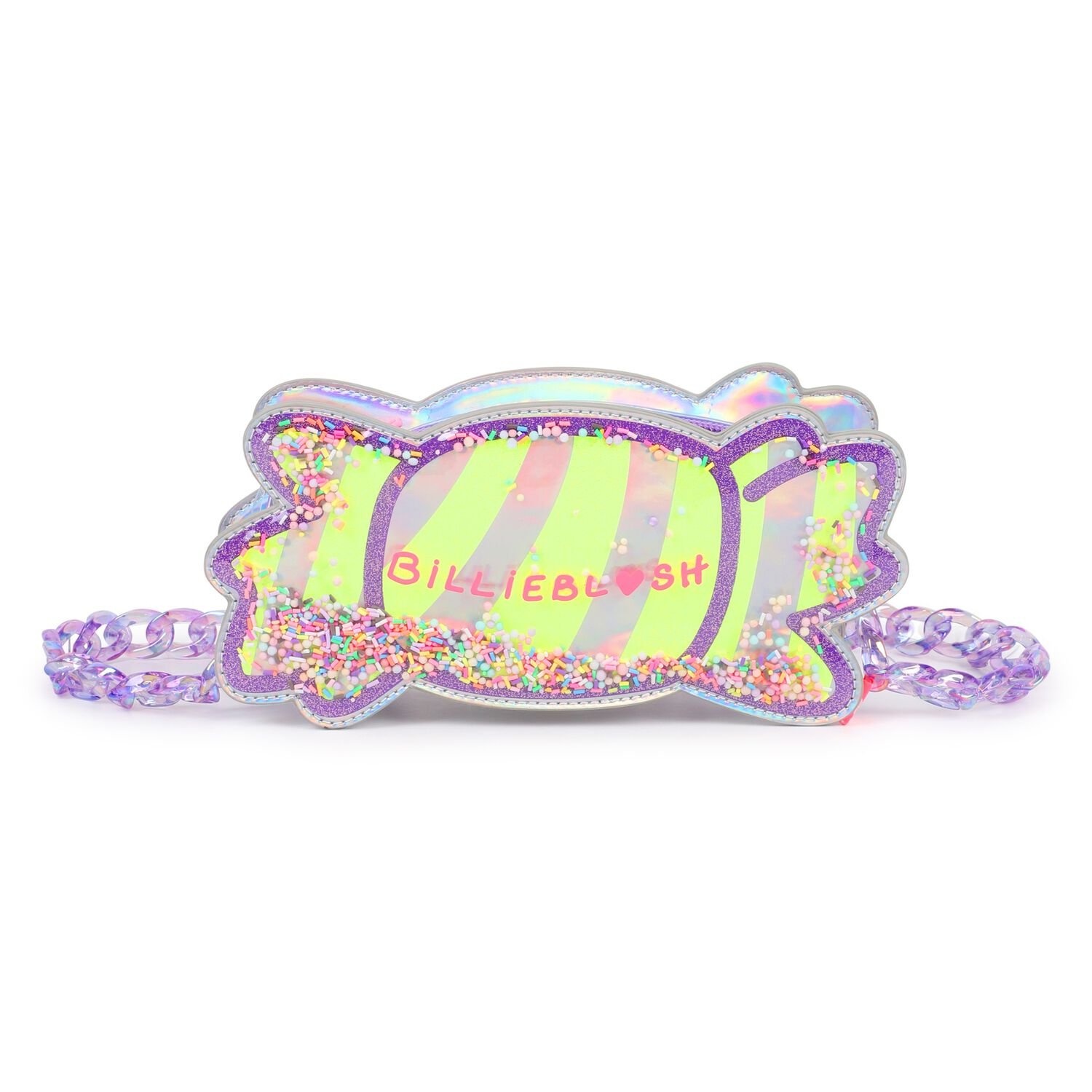 Girls Purple & Silver Candy Logo Handbag, 1, hi-res