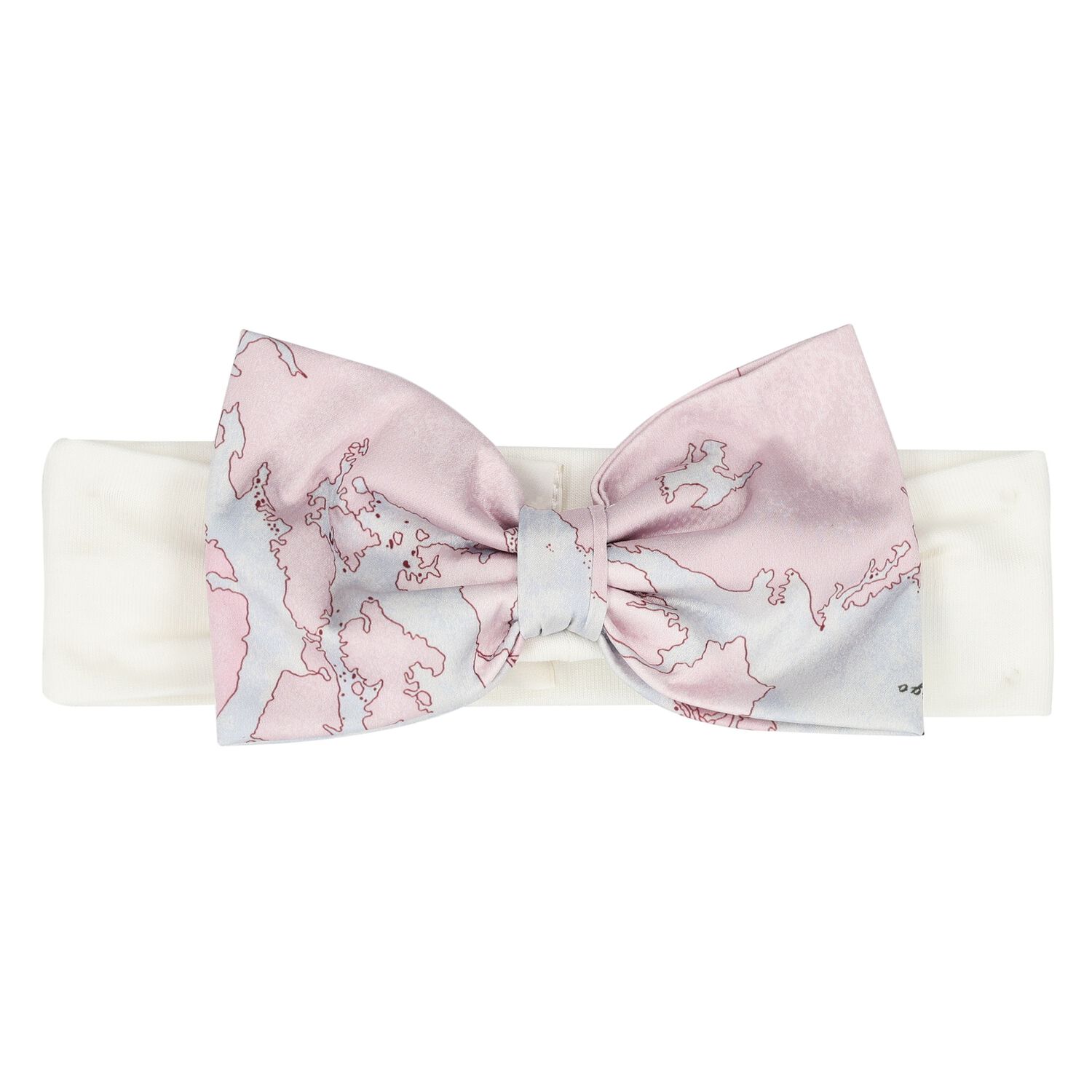 Baby Girls Ivory & Pink Geo Map Bow Headband, 1, hi-res image number null