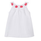 Younger Girls White Floral Dress, 1, hi-res