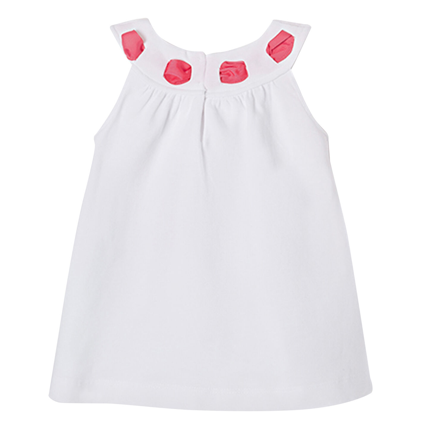 Younger Girls White Floral Dress, 1, hi-res