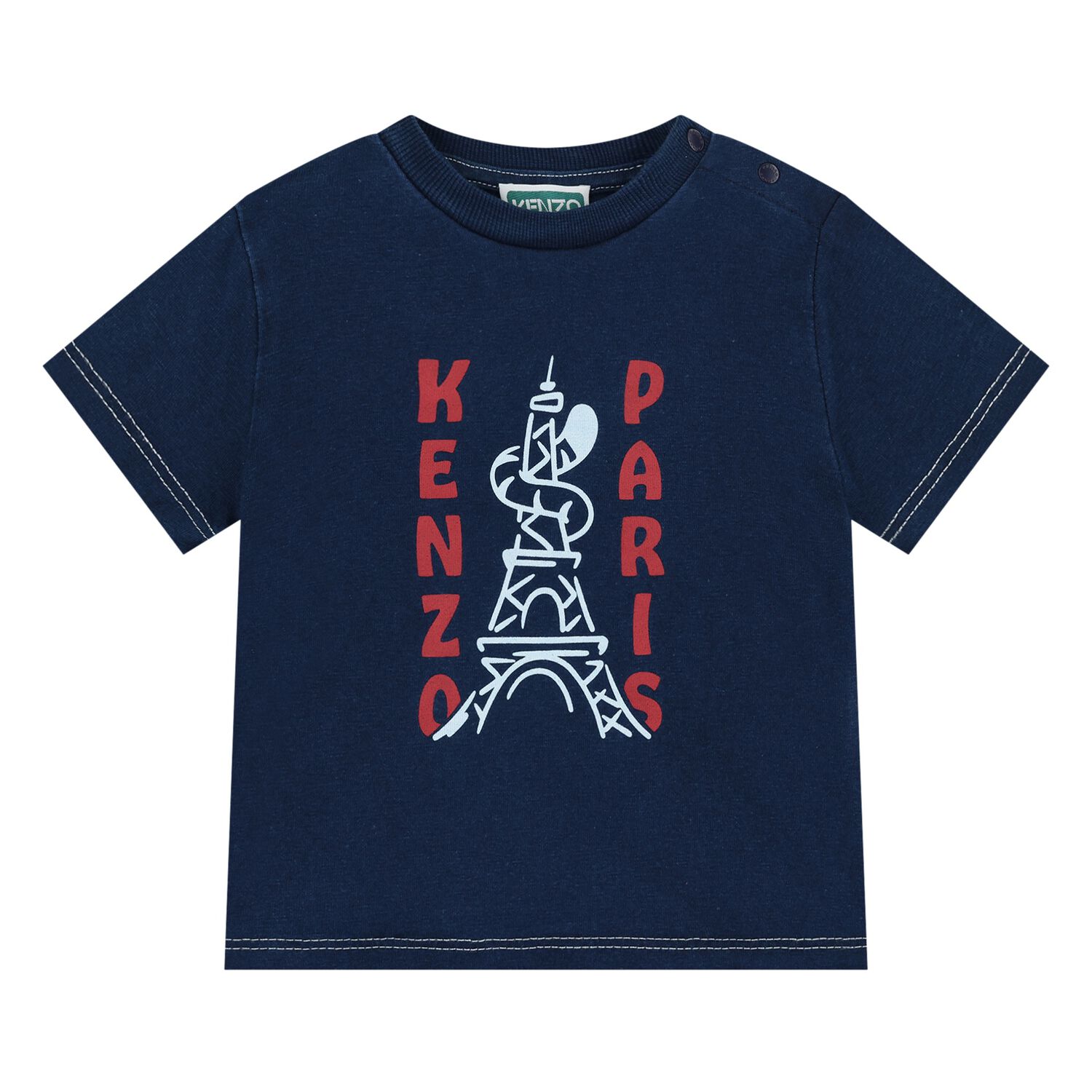 Younger Boys Navy Blue Logo T-Shirt, 1, hi-res