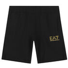 Boys Black Logo Shorts, 2, hi-res