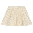 تنورة بنات بالشعار باللون البيج, 1, hi-res