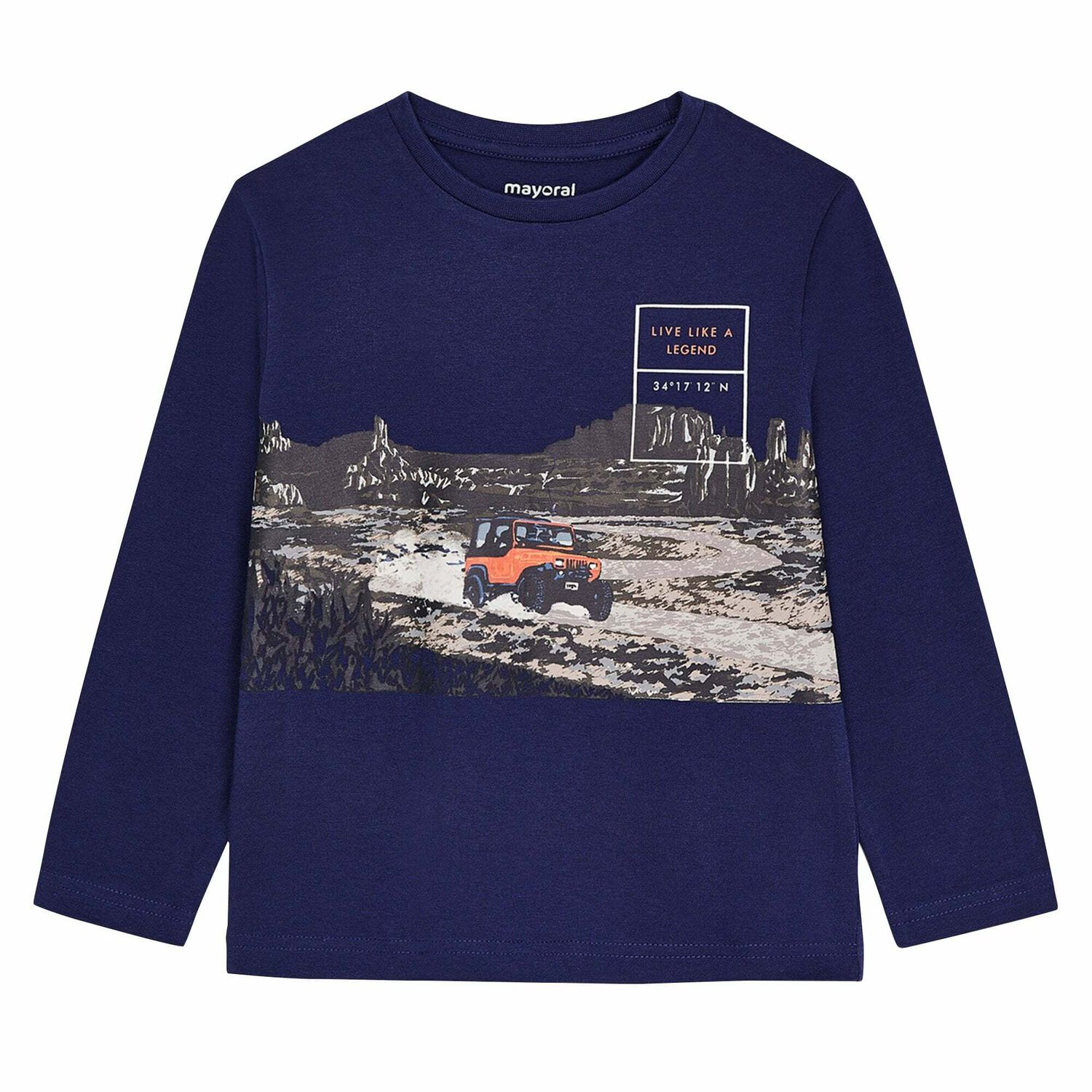 Boys Navy Jeep Long Sleeve Top, 2, hi-res image number null