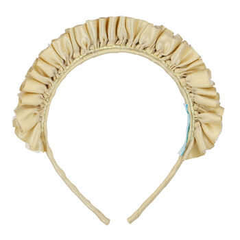 Girls Gold Ruffled Hairband