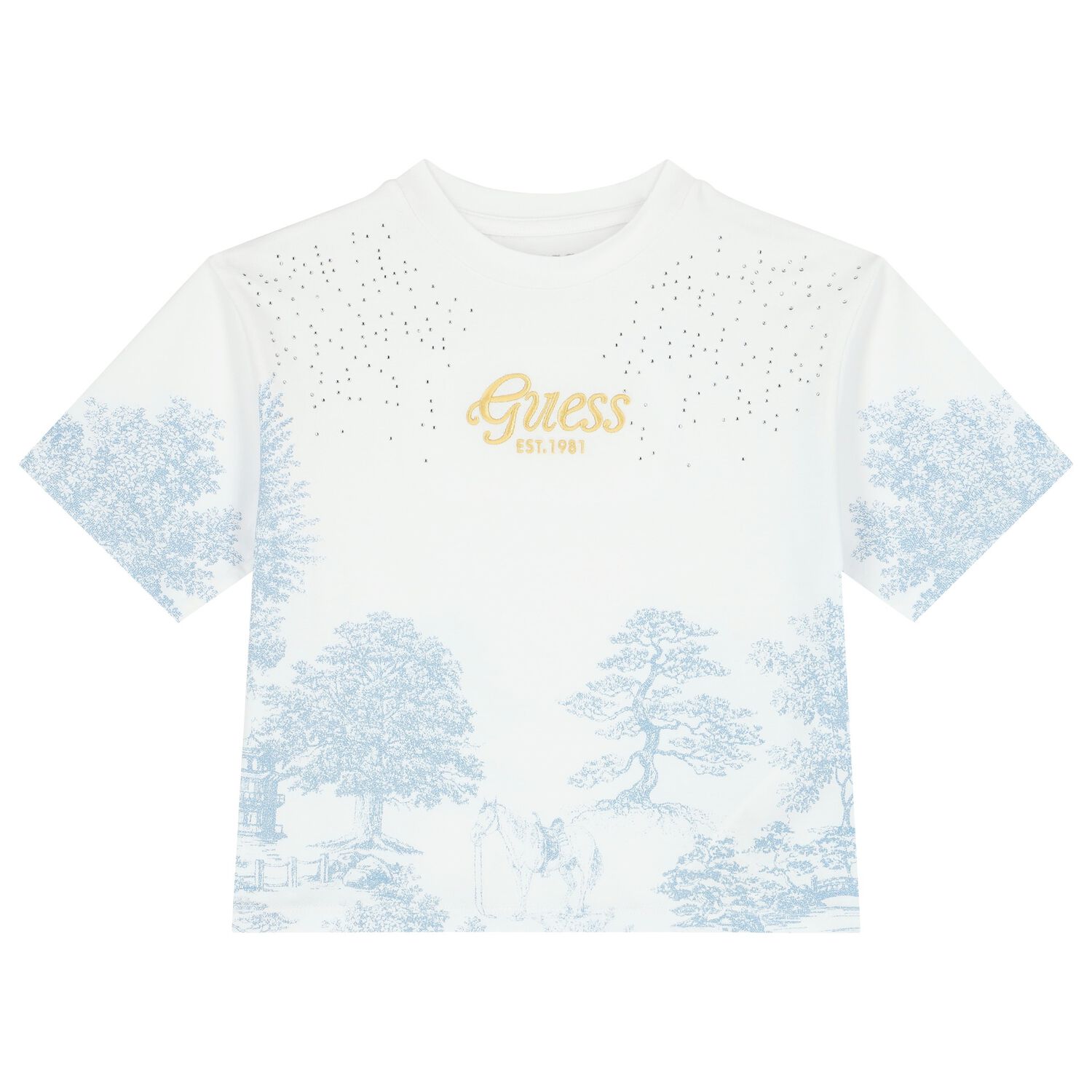 تيشيرت بنات بالشعار باللون الأبيض, 1, hi-res image number null