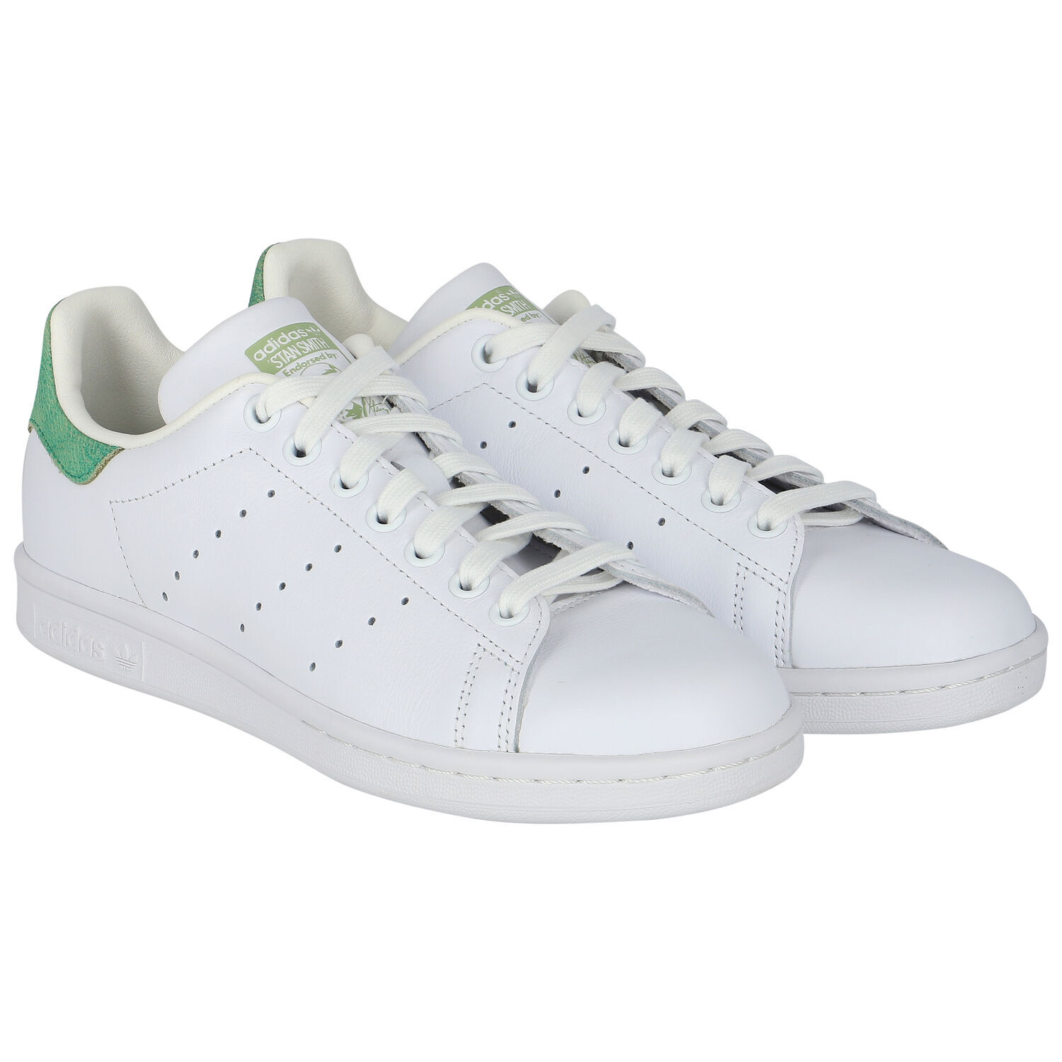 White & Green Stan Smith Trainers, 3, hi-res