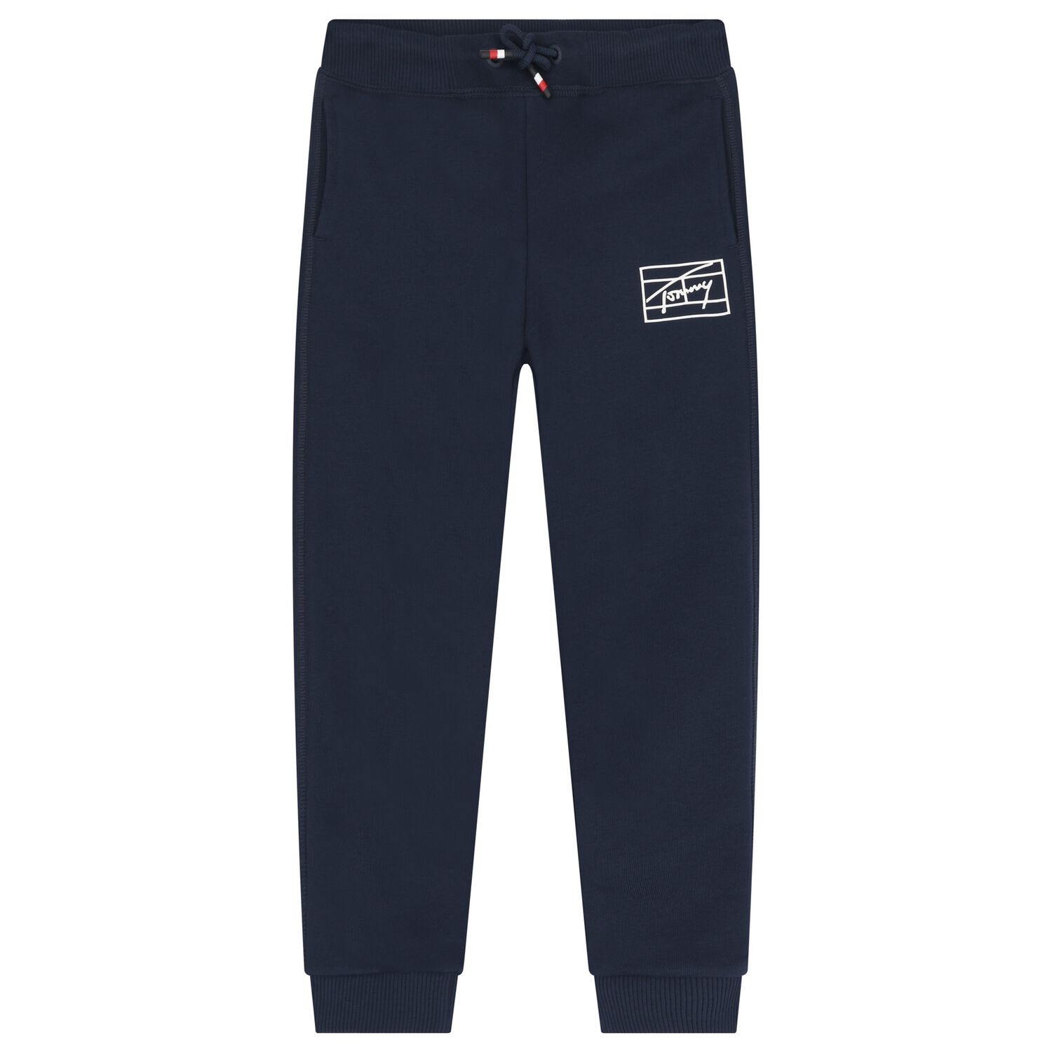 Boys Navy Blue Logo Joggers, 1, hi-res