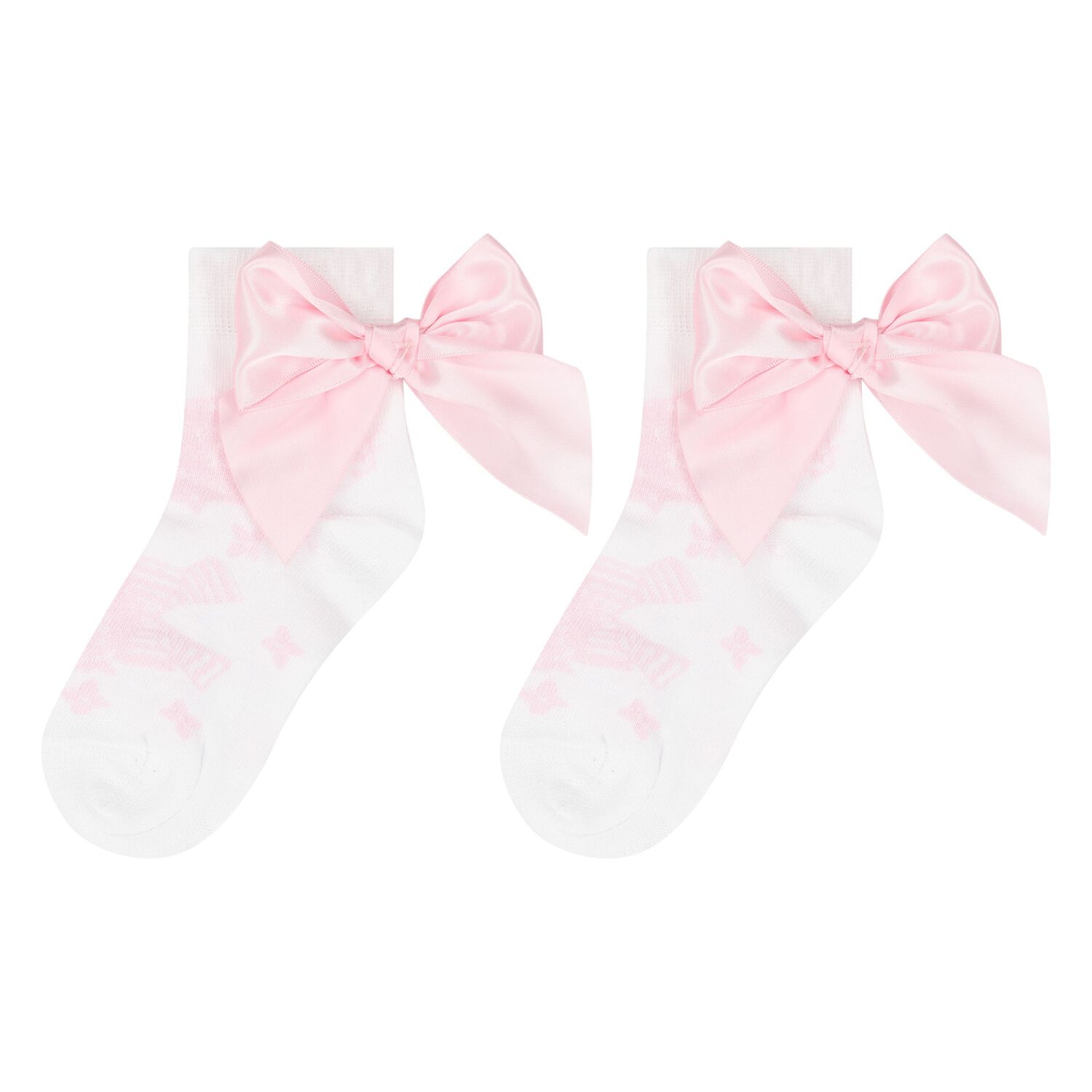 Girls White & Pink Floral Print Ankle Socks, 1, hi-res image number null