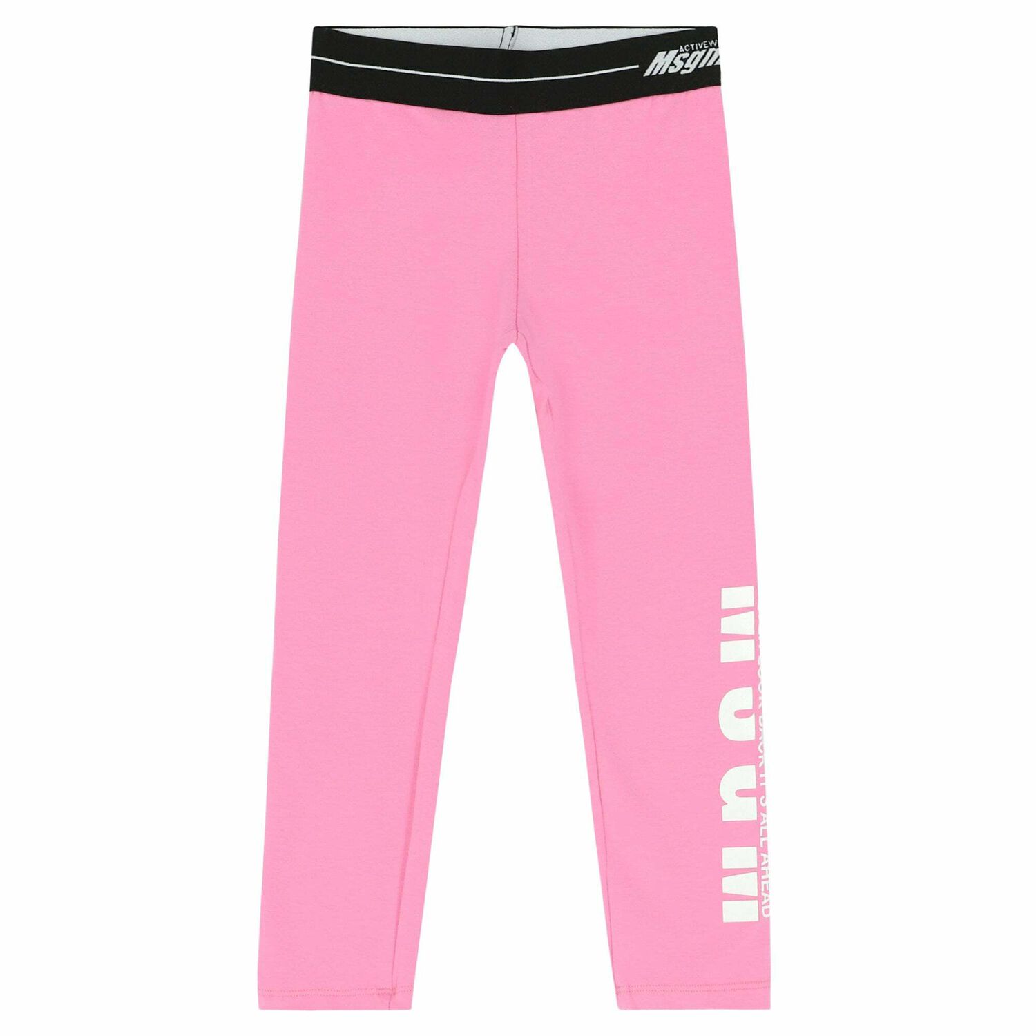 Girls Pink Logo Leggings, 2, hi-res