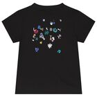 Boys Black Logo T-Shirt, 1, hi-res