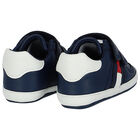 Baby Boys Navy Blue Logo Pre Walker Shoes, 1, hi-res