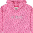 Girls Pink Logo Hooded Top, 1, hi-res