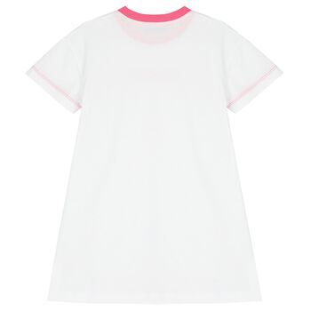Girls White Logo Dress