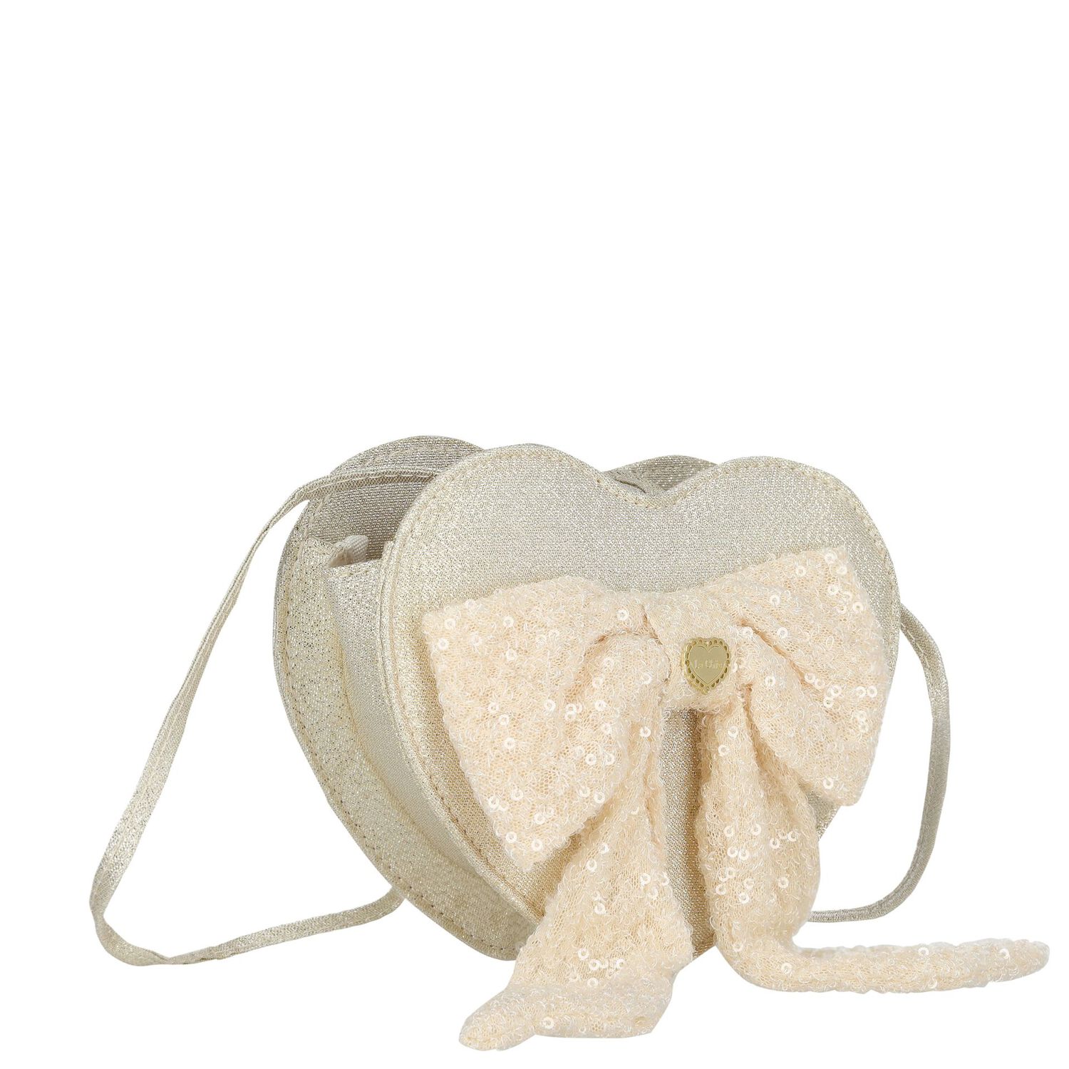 Girls Gold Logo Heart Bag, , hi-res image number null