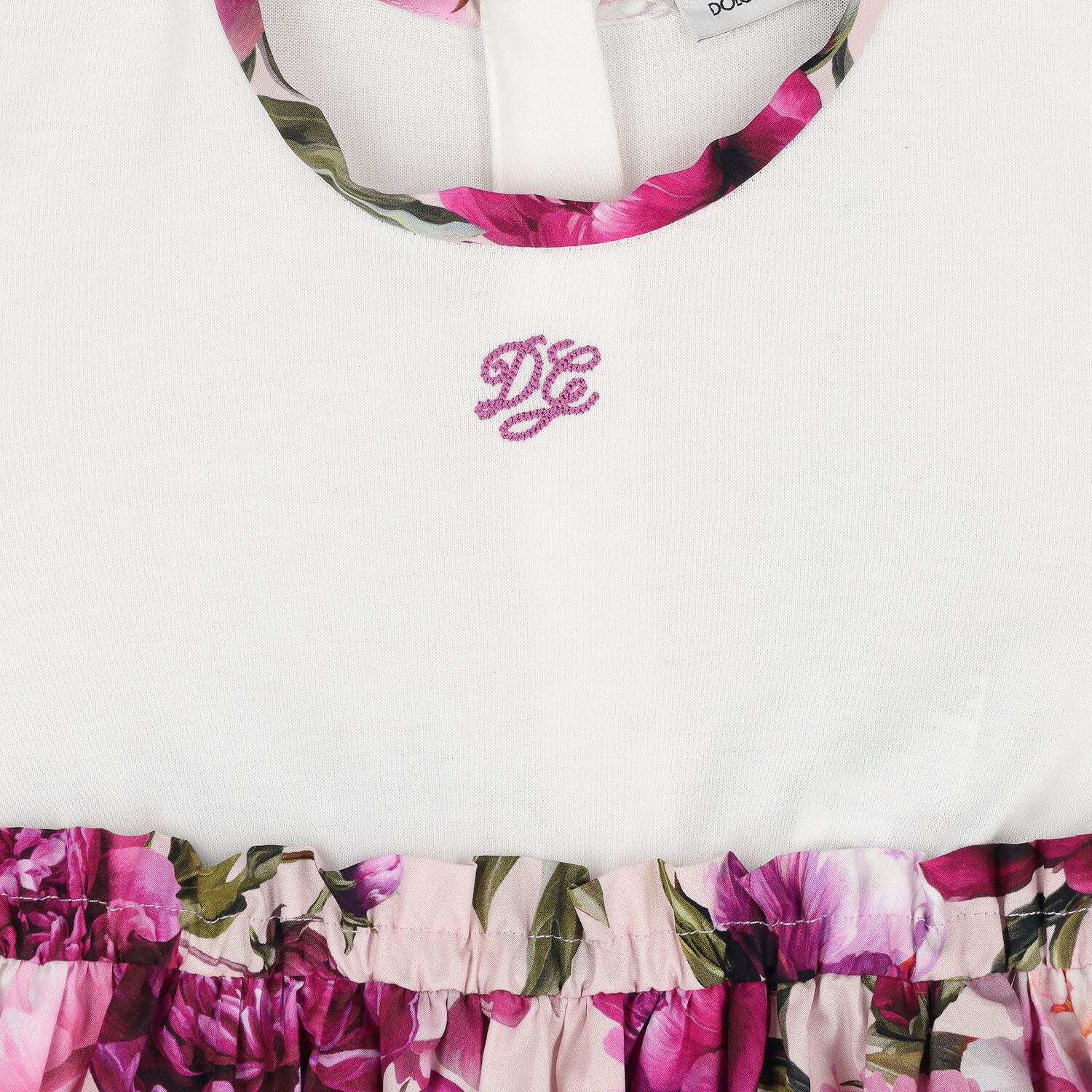 Baby Girls White & Pink Peony Dress Set, 1, hi-res
