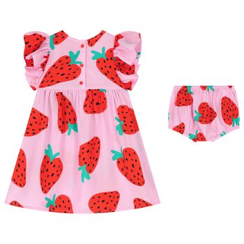 Baby Girls Pink Strawberry Dress Set