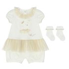 Ivory & Gold Elephant Romper Gift Set, 1, hi-res