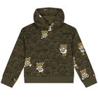 Green Teddy Bear Logo Hooded Top, 1, hi-res