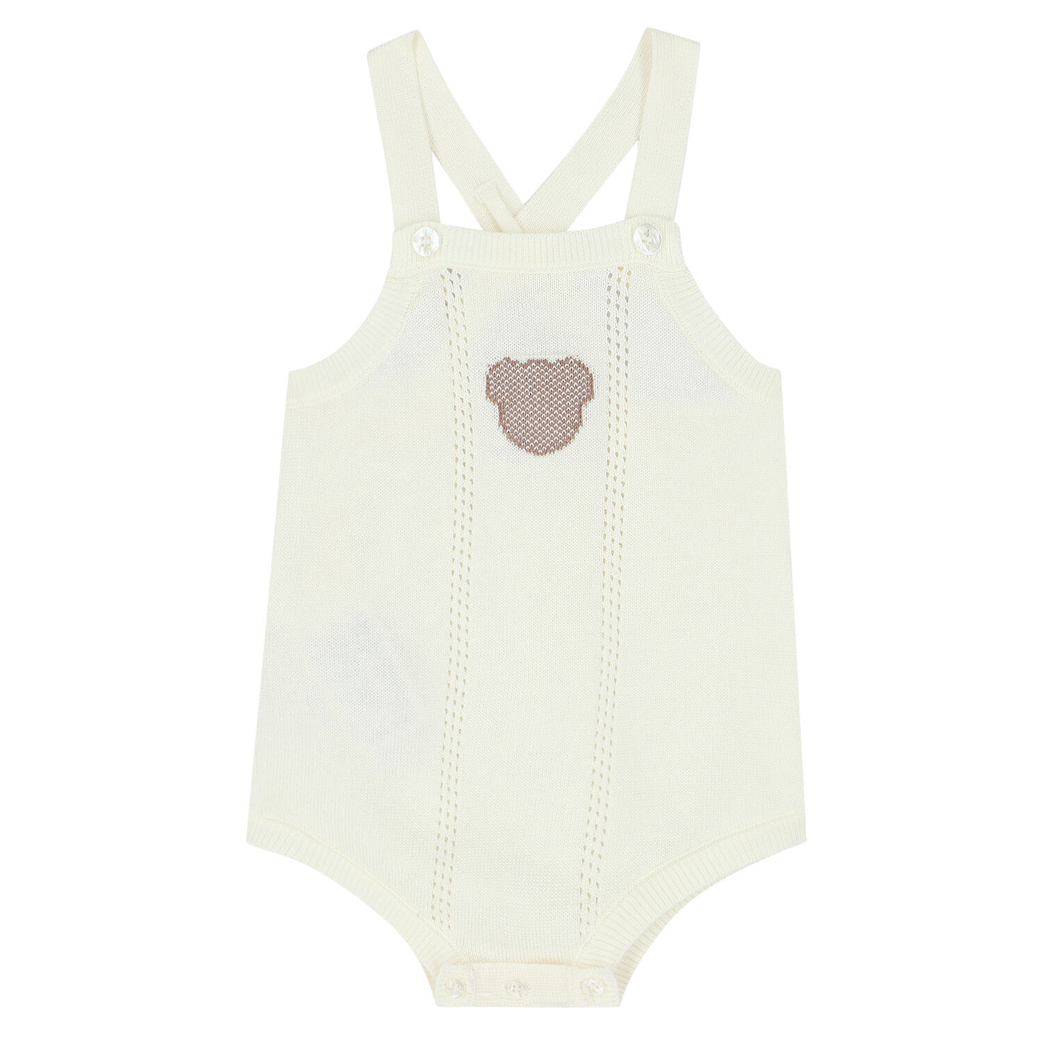 Ivory Dungarees Baby Set, 1, hi-res