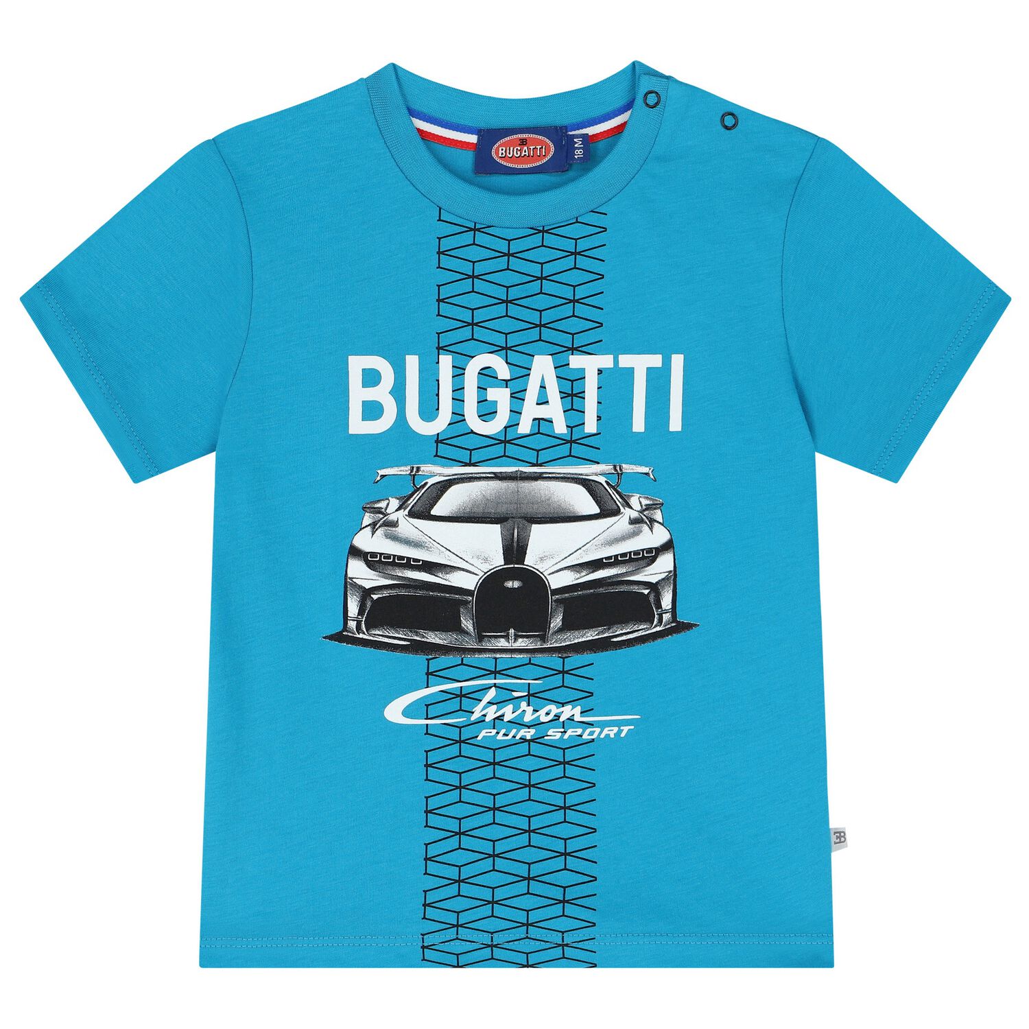 تيشيرت أولاد بالشعار باللون الأزرق, 3, hi-res