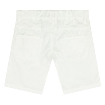 Younger Boys White Logo Shorts