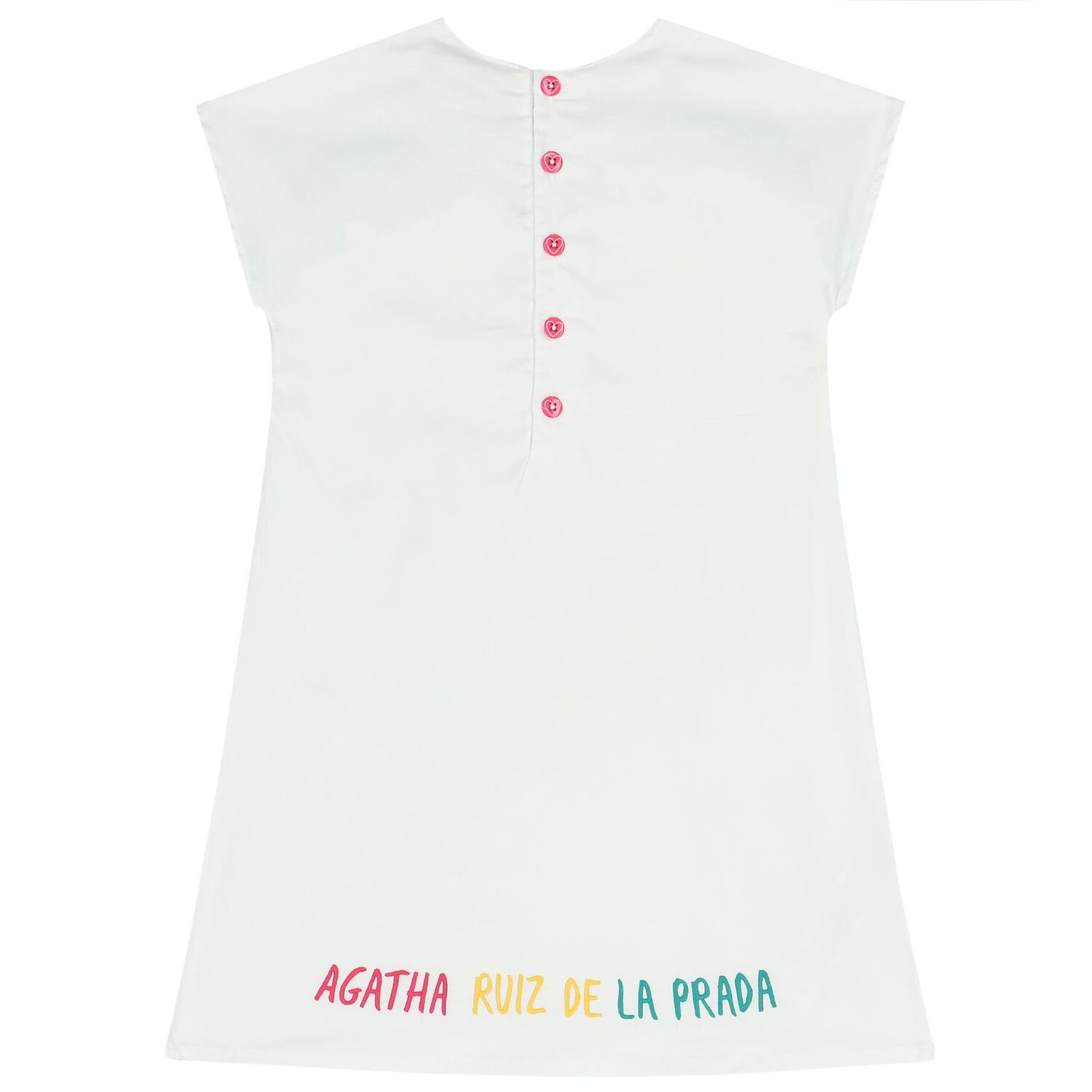 فستان بنات بطبعة باللون الأبيض, 1, hi-res