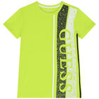 تيشيرت أولاد بالشعار باللون الخضر, 2, hi-res