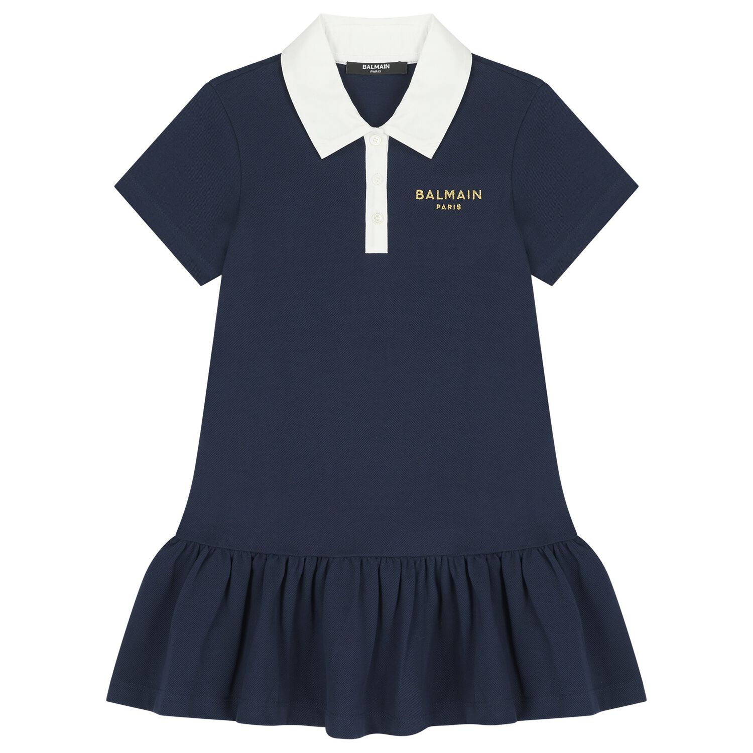 Girls Navy Blue Logo Polo Dress, 1, hi-res